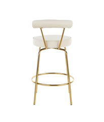 Rhonda Counter Stool - Set of 2 Gold & Cream