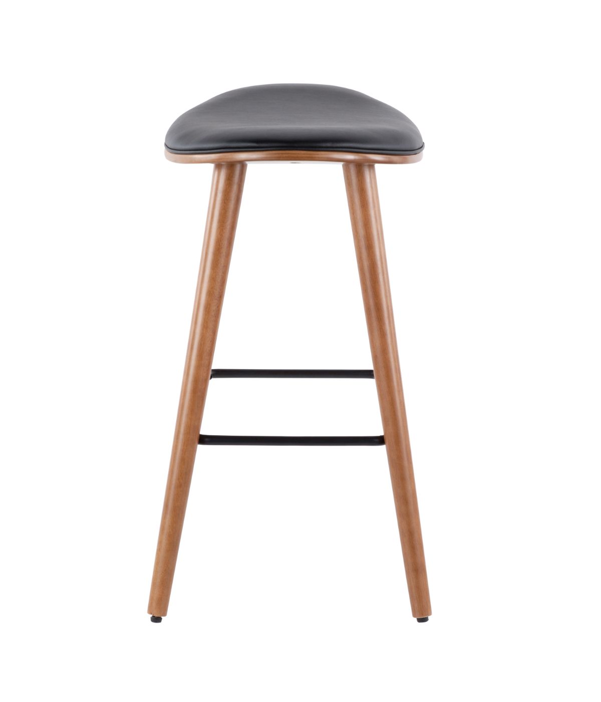  LumiSource Saddle Counter Stool - Set of 2 Walnut & Black - Walnut & Black - Bonton