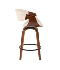 Symphony Counter Stool - Set of 2 Walnut, Cream & Black