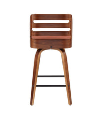 Trevi Counter Stool - Set of 2 Walnut, Orange & Black