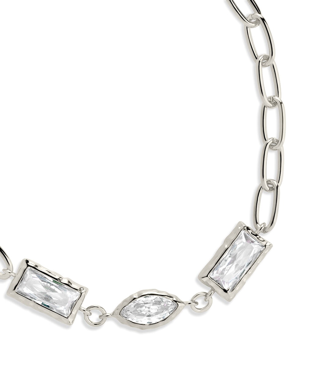  Sterling Forever Tate CZ Chain Bracelet - Silver - Bonton