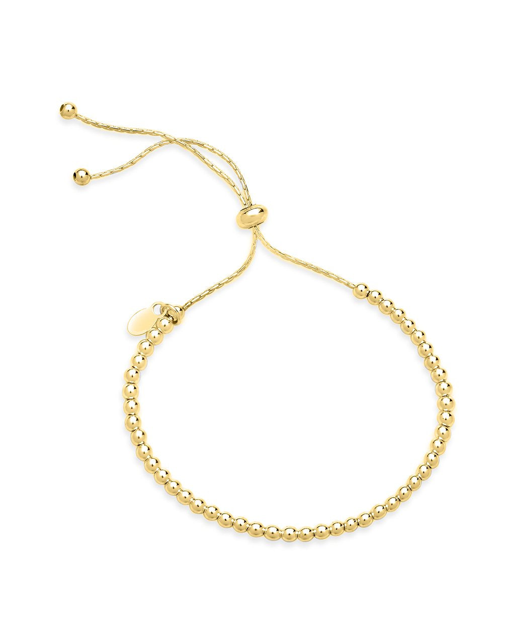  Sterling Forever Slider Bracelet with 3mm Beads - Gold - Bonton