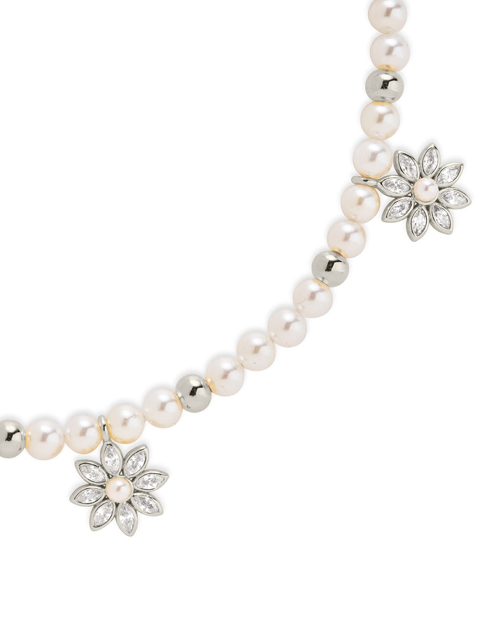  Sterling Forever Esti Pearl Necklace - Silver - Bonton