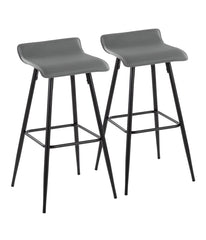 Ale Fixed-Height Bar Stool - Set of 2 Black & Grey