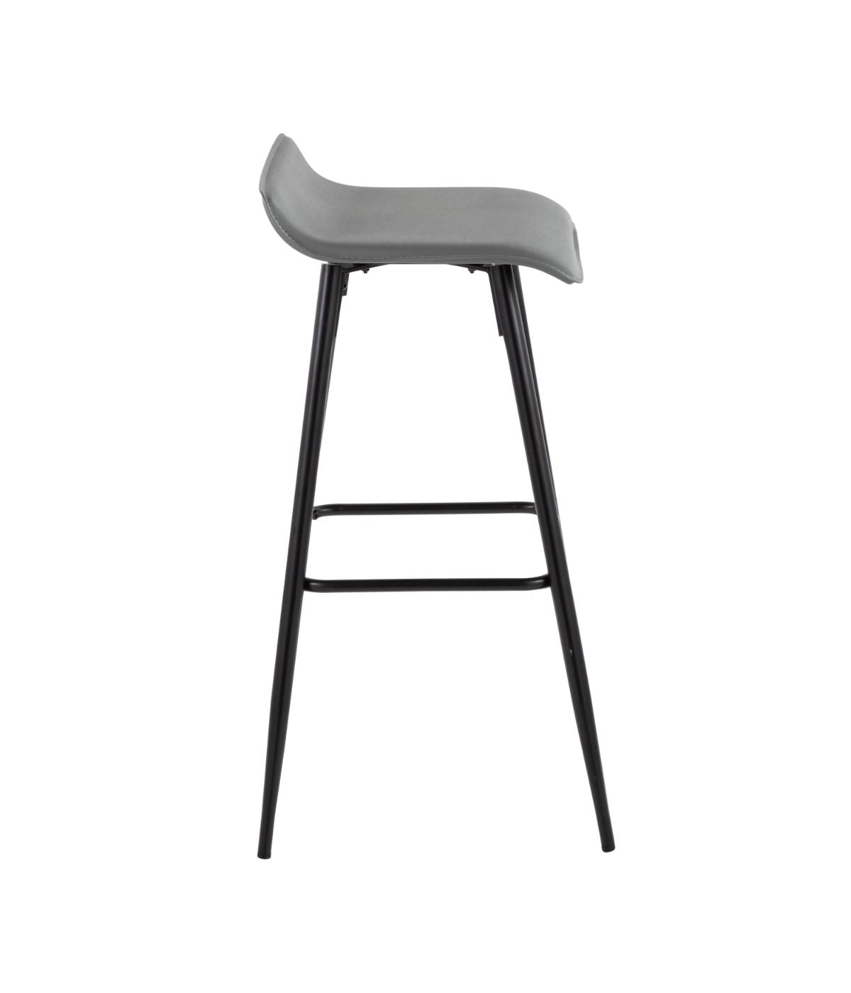  LumiSource Ale Fixed-Height Bar Stool - Set of 2 Black & Grey - Black & Grey - Bonton