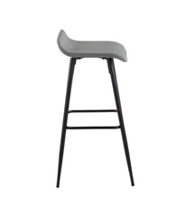 Ale Fixed-Height Bar Stool - Set of 2 Black & Grey