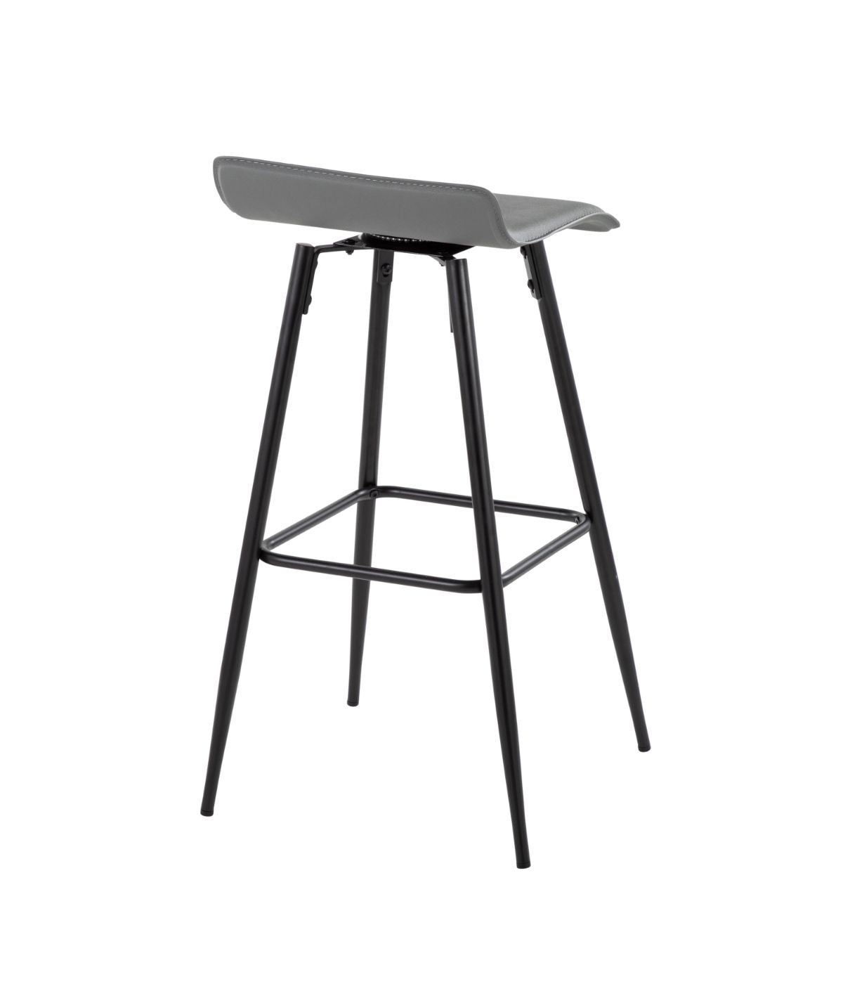  LumiSource Ale Fixed-Height Bar Stool - Set of 2 Black & Grey - Black & Grey - Bonton