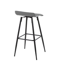 Ale Fixed-Height Bar Stool - Set of 2 Black & Grey