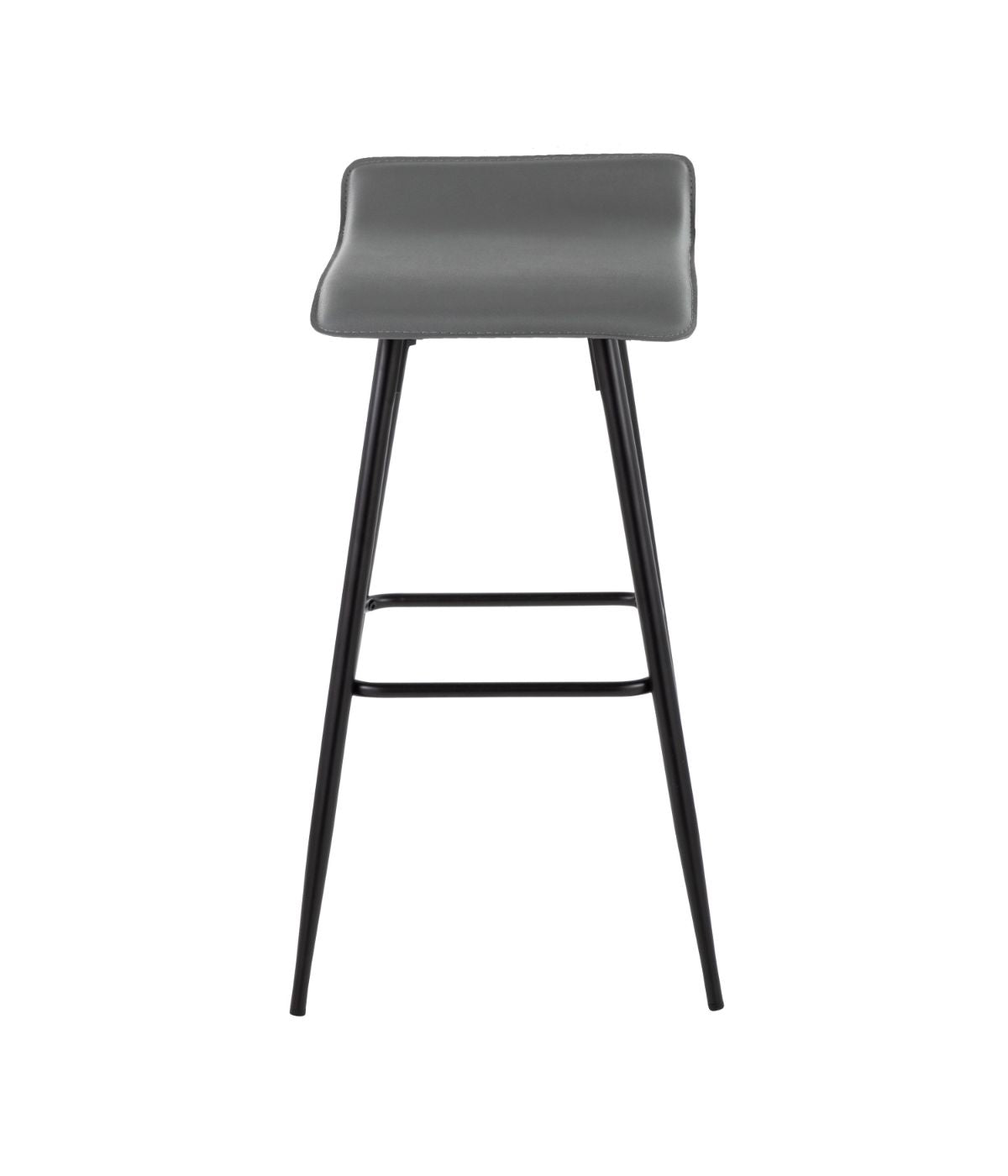  LumiSource Ale Fixed-Height Bar Stool - Set of 2 Black & Grey - Black & Grey - Bonton