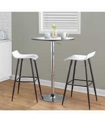 Ale Fixed-Height Bar Stool - Set of 2 Black & White