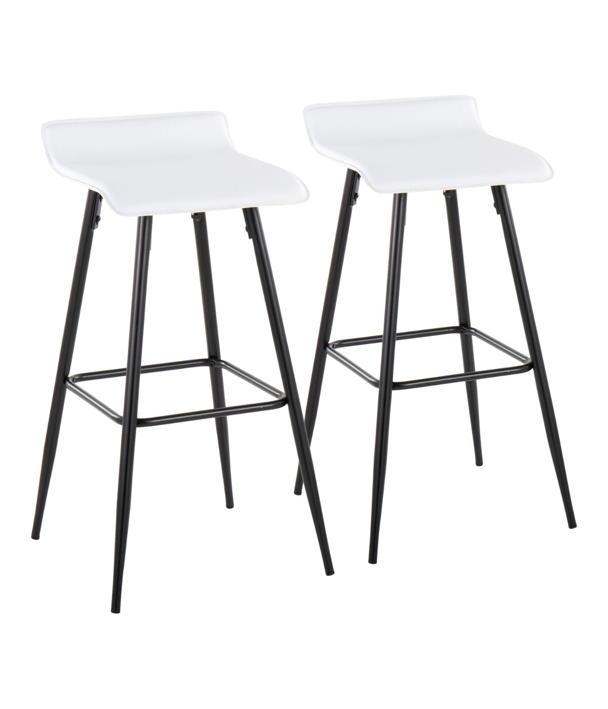  LumiSource Ale Fixed-Height Bar Stool - Set of 2 Black & White - Black & White - Bonton