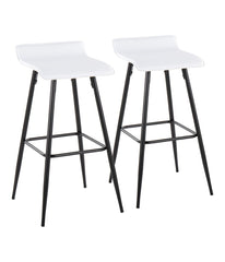 Ale Fixed-Height Bar Stool - Set of 2 Black & White