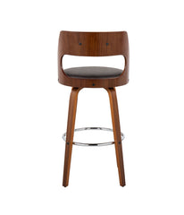 Cecina Barstool - Set of 2 Walnut, Brown & Chrome