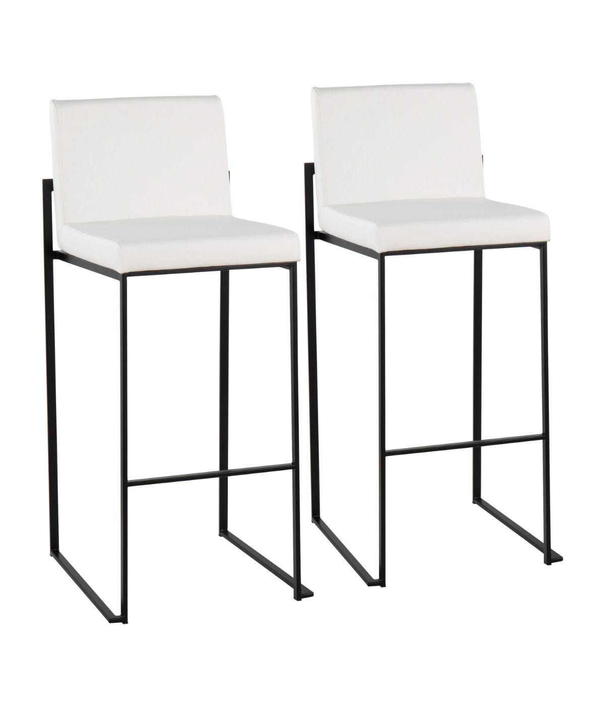  LumiSource Fuji High Back Barstool - Set of 2 Black & White - Black & White - Bonton