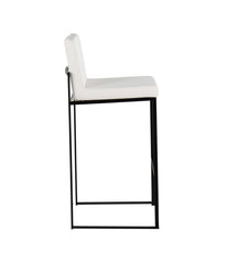 Fuji High Back Barstool - Set of 2 Black & White