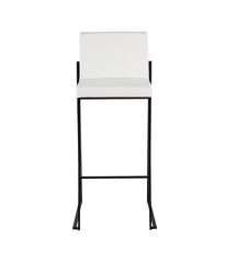 Fuji High Back Barstool - Set of 2 Black & White