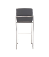 Fuji High Back Barstool - Set of 2 Silver & Grey