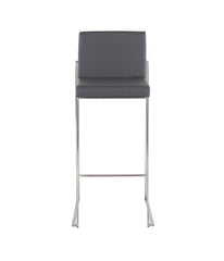 Fuji High Back Barstool - Set of 2 Silver & Grey