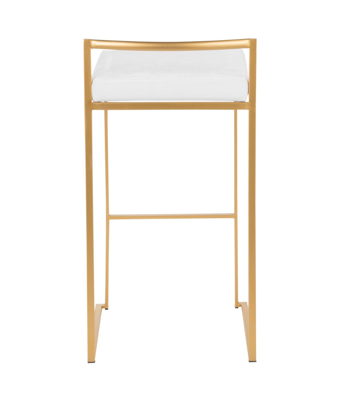  LumiSource Fuji Stacker Gold Barstool Velvet - Set of 2 Gold & White - Gold & White - Bonton