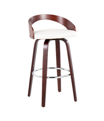 Grotto Barstool - Set of 2 Cherry, White & Chrome