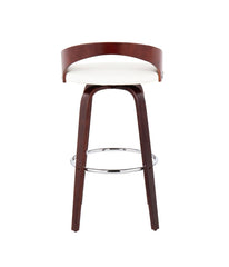 Grotto Barstool - Set of 2 Cherry, White & Chrome