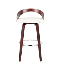 Grotto Barstool - Set of 2 Cherry, White & Chrome