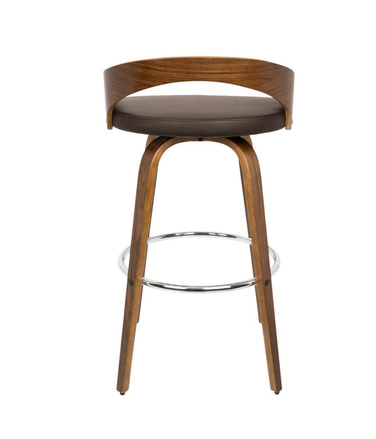 Grotto Barstool - Set of 2 Walnut, Brown & Chrome