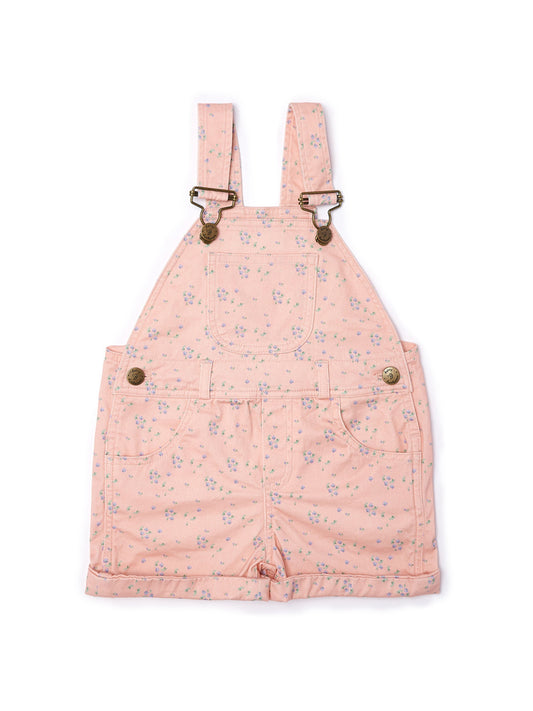 Floral Summer Denim Overall Shorts