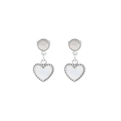 Mother of Pearl Heart Shaped Earrings