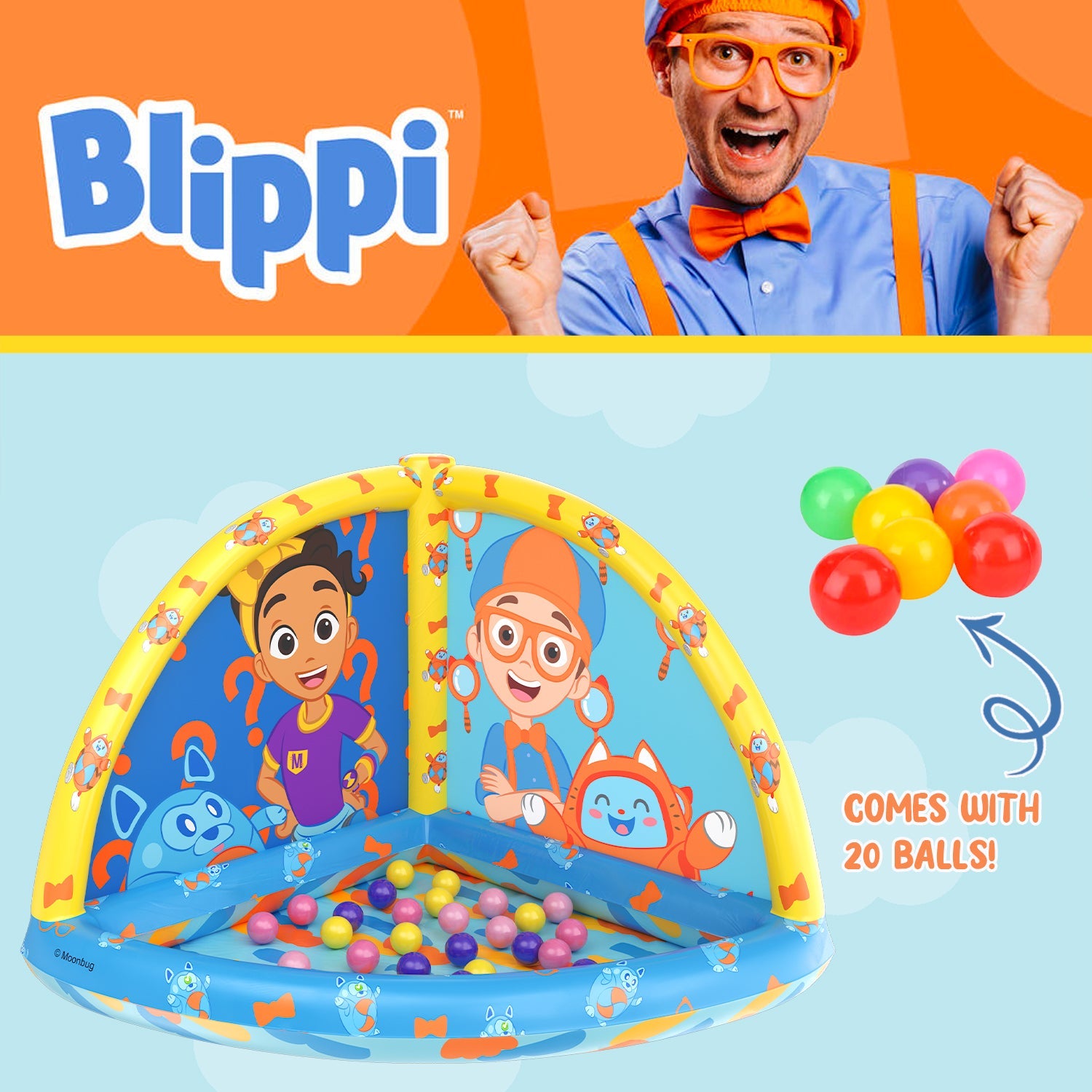  HobbyTron Blippi Inflatable Ball Pit - Default Title - Bonton