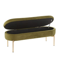 Chloe Storage Bench Gold & Green