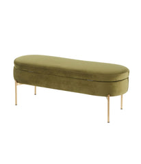 Chloe Storage Bench Gold & Green