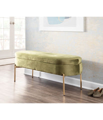 Chloe Storage Bench Gold & Green