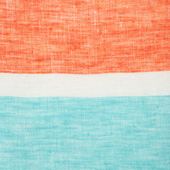 St. Barts Bold Stripe Linen Turquoise/Orange Napkins Set of 4