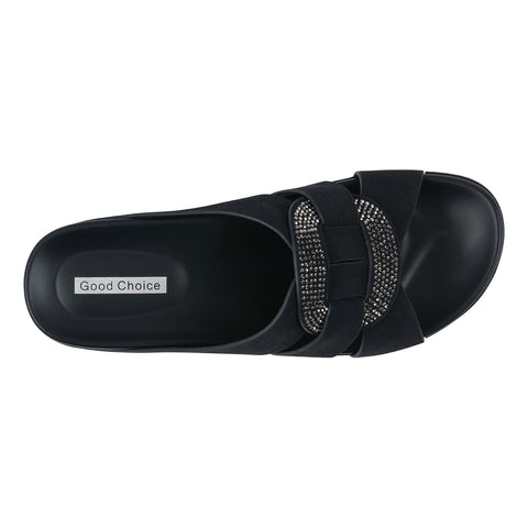 Women's Betsy Black Embellished Comfort Sandals