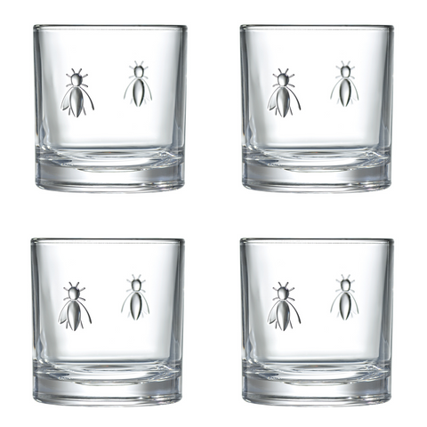 Bee Whiskey Glasses - Set of 4