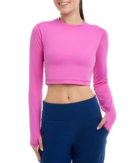 BloqUV Women's UPF 50+ Sun Protection Everyday Crop Top-XL-Bubble Gum-1