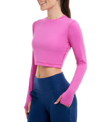 BloqUV Women's UPF 50+ Sun Protection Everyday Crop Top-XL-Bubble Gum-3