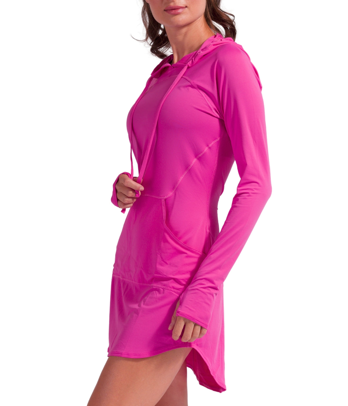  BloqUV BloqUV Women's UPF 50+ Sun Protection Hoodie Dress - Bubble Gum - Bonton