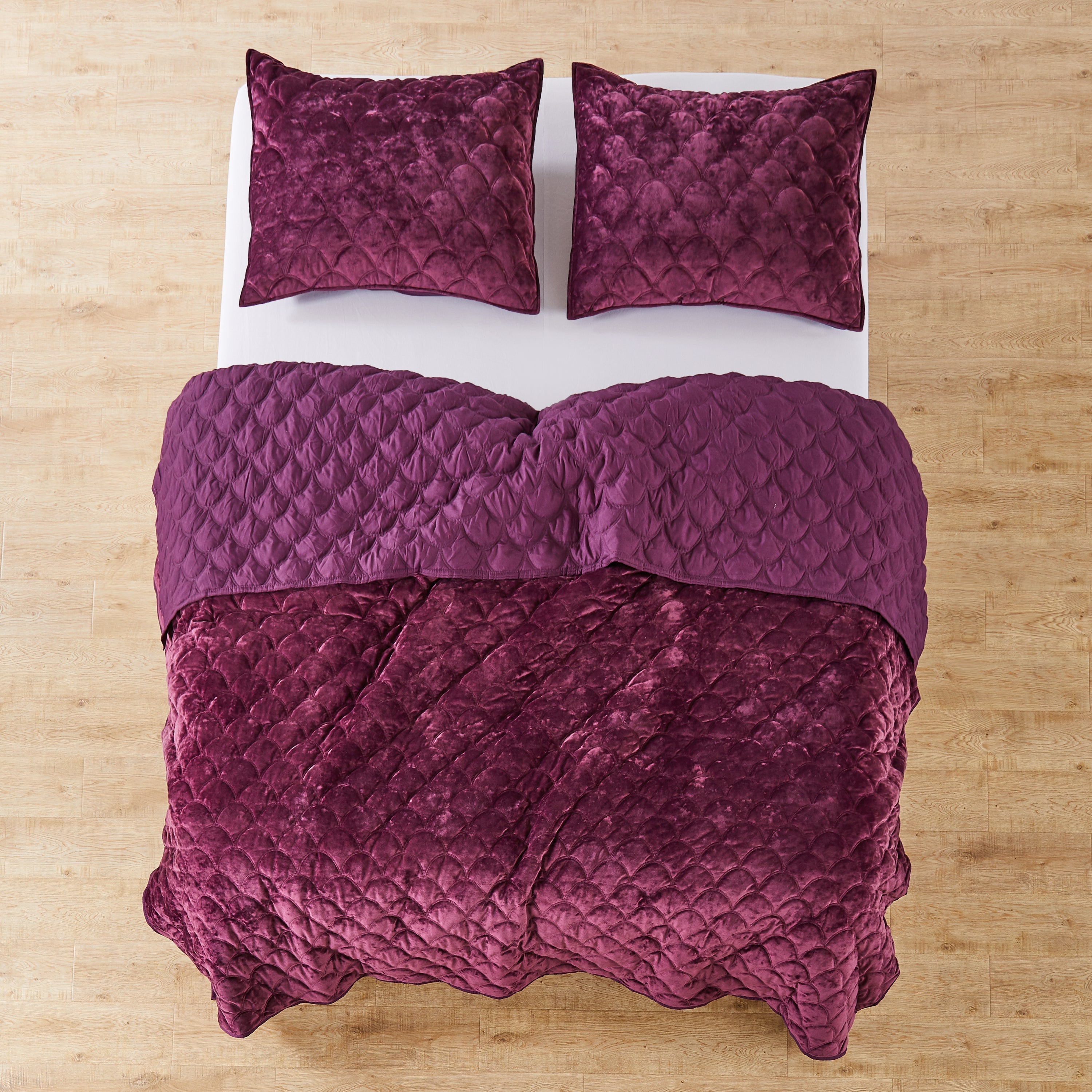  Birch Hill By Levtex Ellora Plum Velvet Quilt - Plum - Bonton