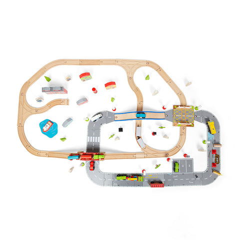 City Road and Railway Set by Bigjigs Toys US