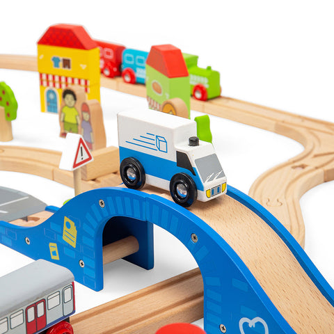 City Road and Railway Set by Bigjigs Toys US