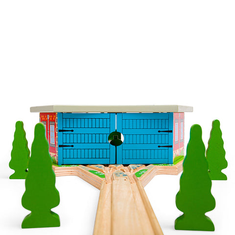 Triple Engine Shed by Bigjigs Toys US