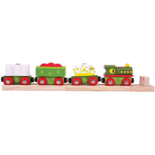 Dinosaur Railway Engine and Carriages by Bigjigs Toys US