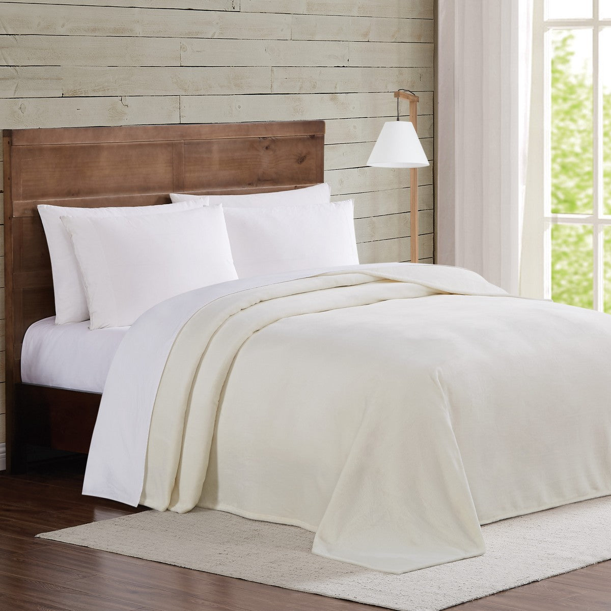  Truly Soft Velvet Plush Blanket - Ivory - Bonton