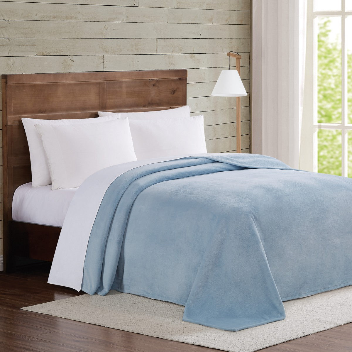  Truly Soft Velvet Plush Blanket - Light Blue - Bonton