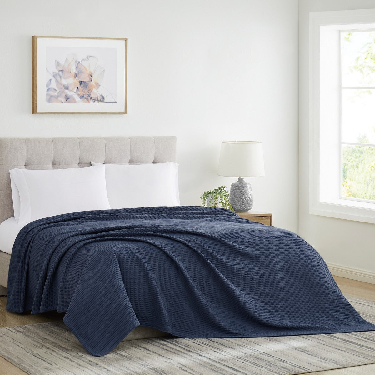  Cannon Cannon Heritage Cotton Waffle Blanket - Blue - Bonton