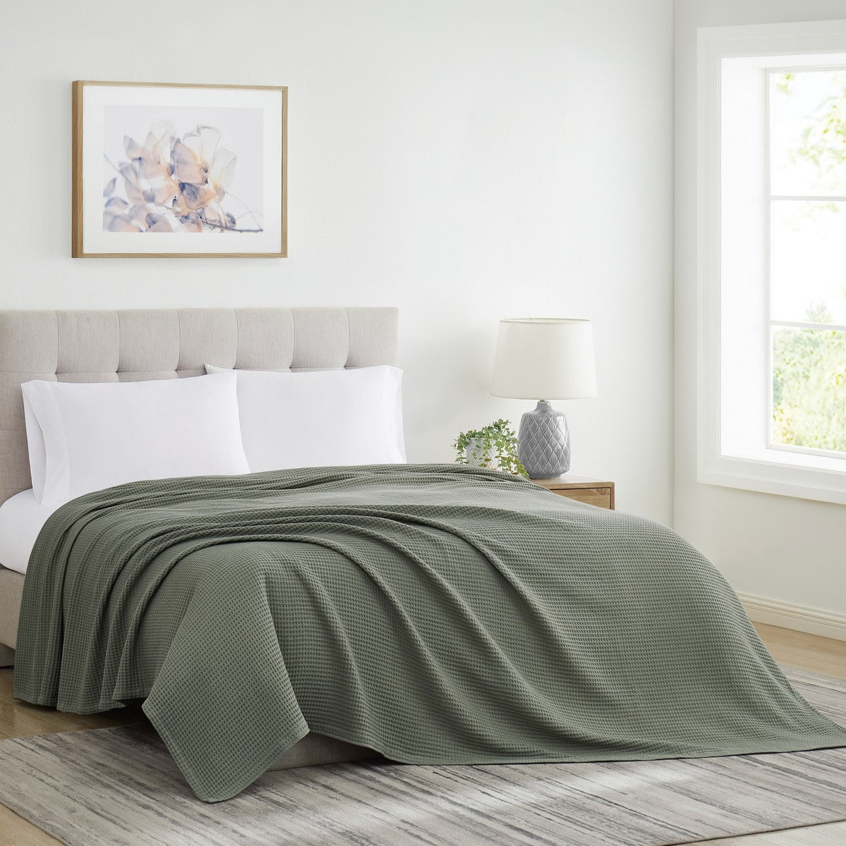  Cannon Cannon Heritage Cotton Waffle Blanket - Green - Bonton