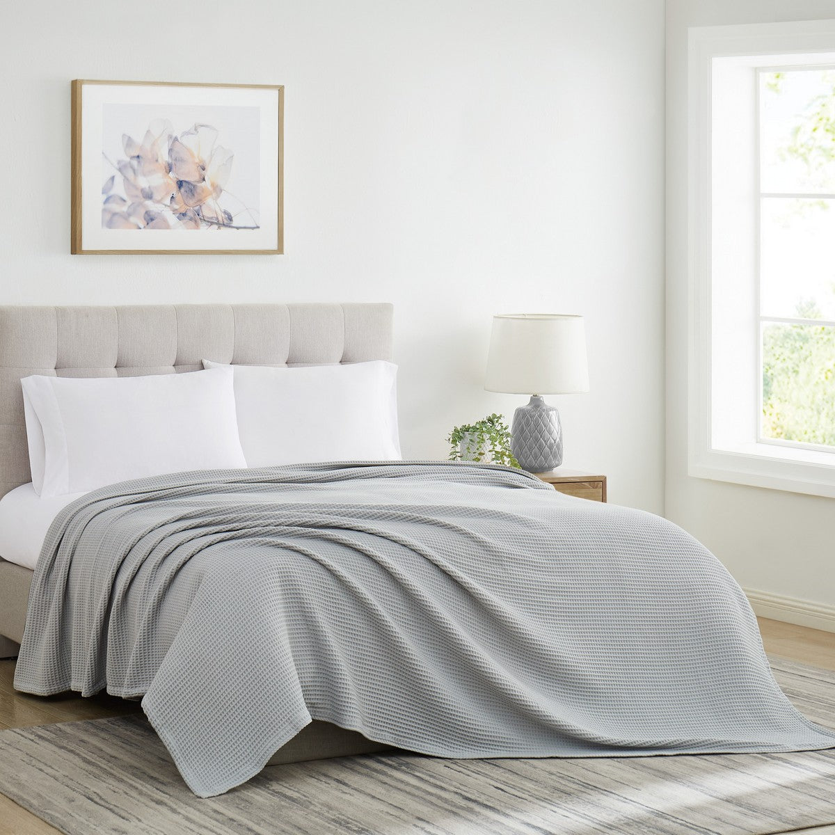  Cannon Cannon Heritage Cotton Waffle Blanket - Grey - Bonton