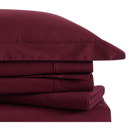 Classic Cotton Sheet Set Burgundy